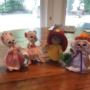 Annalee Halloween dolls. Fireman, ghost, ballerina, princess